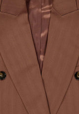 Double-Breasted Buttoned Blazer