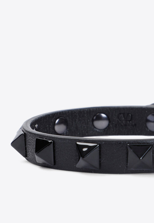 Rockstud Embellished Leather Bracelet