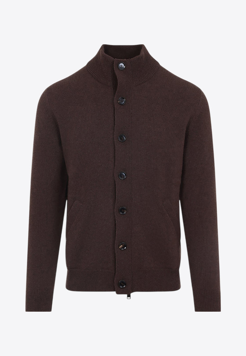 Cashmere Zip-Up Cardigan