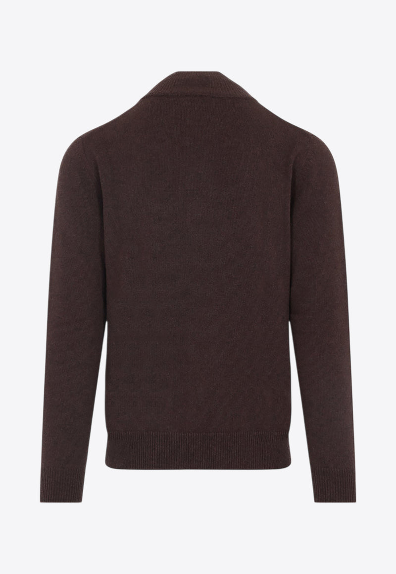 Cashmere Zip-Up Cardigan