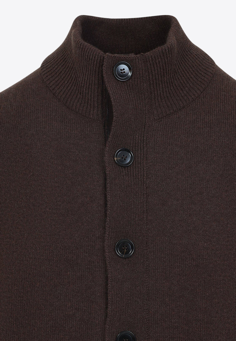 Cashmere Zip-Up Cardigan