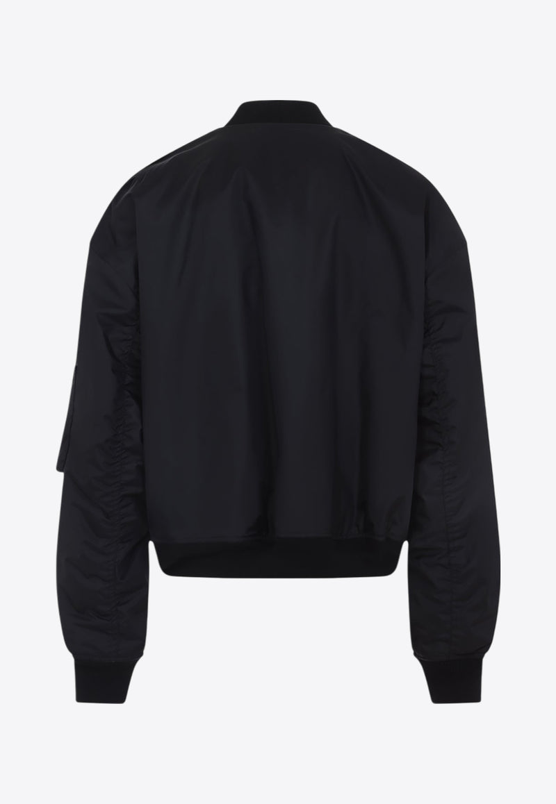 Logo-Patch Zip-Up Bomber Jacket