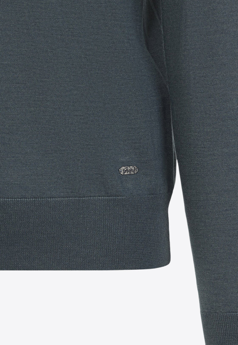 Metal-Logo Cashmere and Silk Sweater