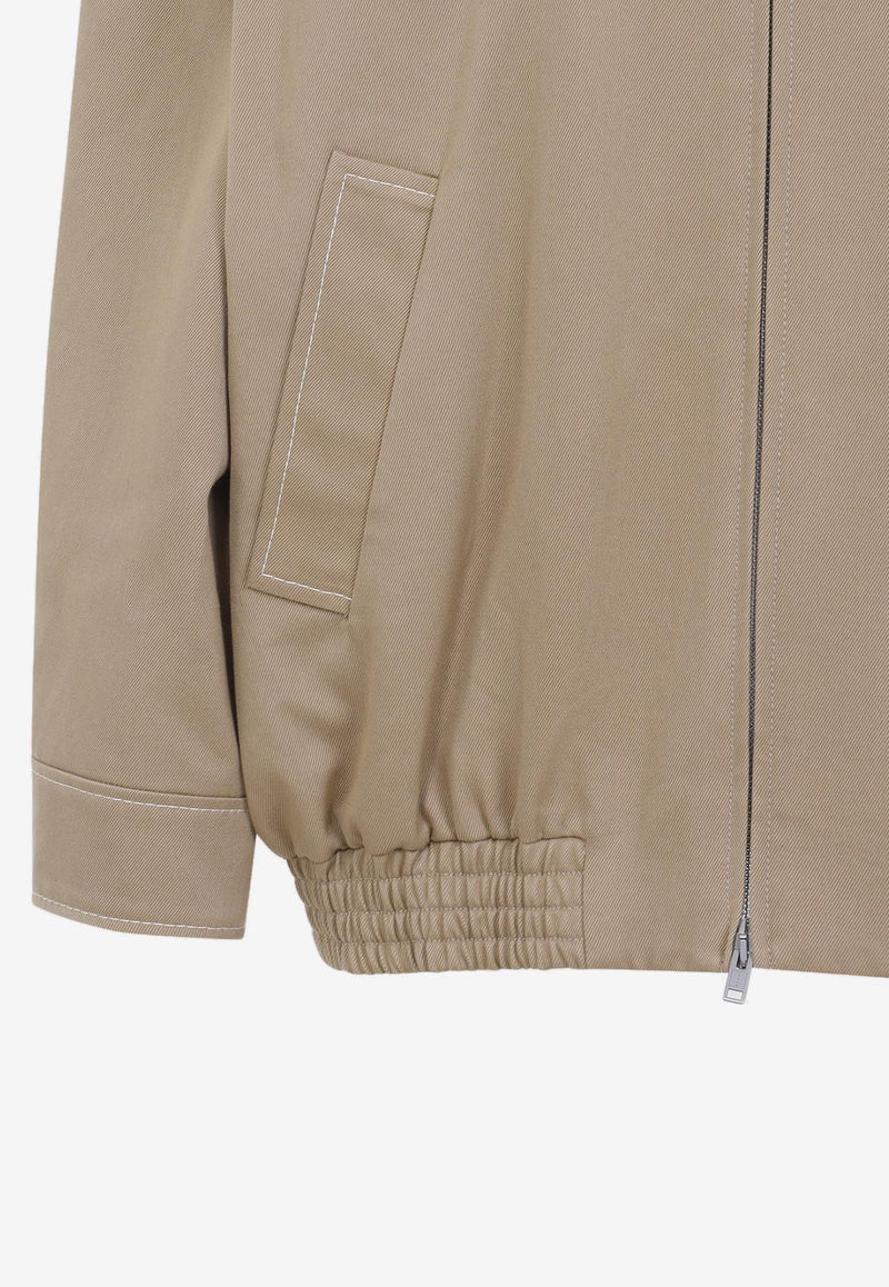 Embroidered Tulip Zip-Up Hoodie