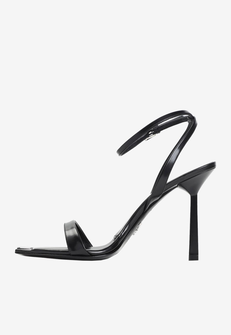 100 Triagnle-Logo Leather Sandals