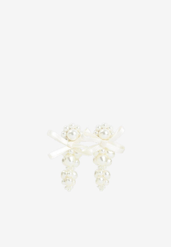 Bow Cluster Drop Earrings