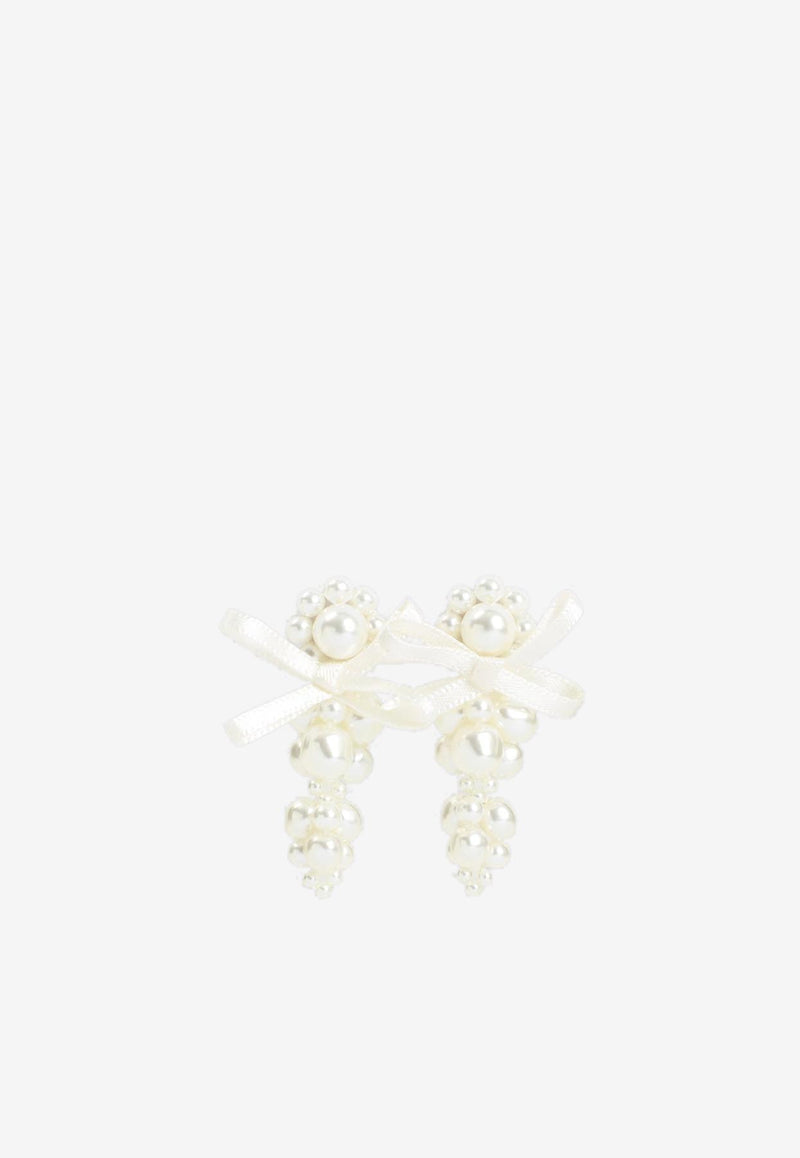 Bow Cluster Drop Earrings