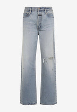 Straight-Leg Ripped Jeans