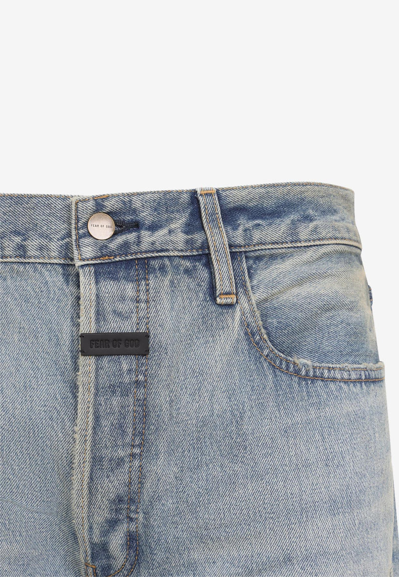 Straight-Leg Ripped Jeans