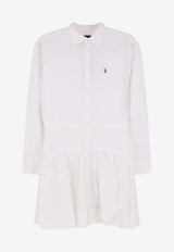 Girls Logo-Embroidered Shirt Dress