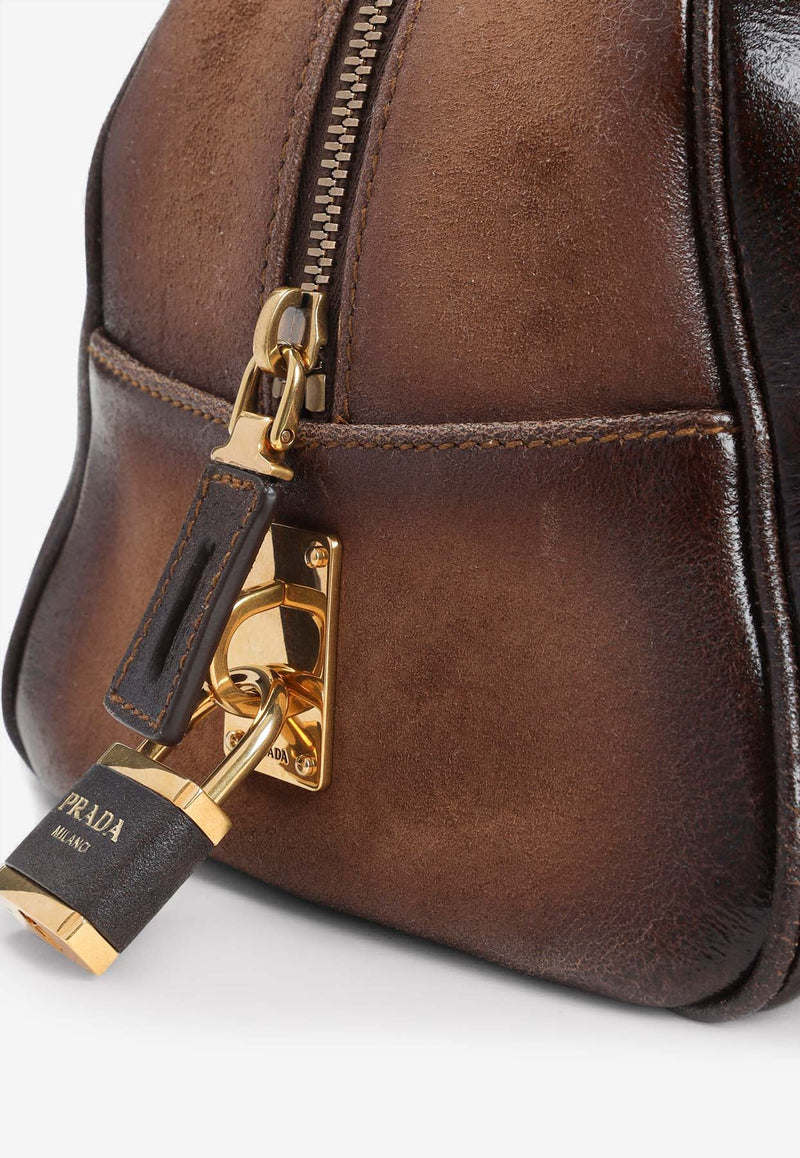 Vintage Leather Top Handle Bag