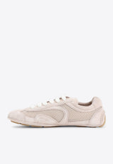 Openwork Suede and Leather Sneakers