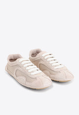 Openwork Suede and Leather Sneakers