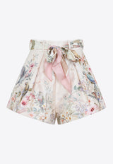Rebellion Tuck Belted Shorts