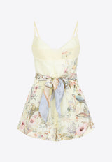 Rebellion Floral Print Fitted Playsuit