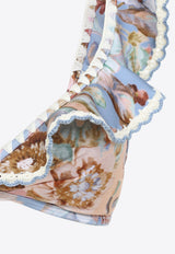 Awaken Crochet-Trimmed Floral Bikini Top