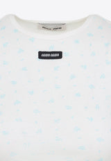 Crewneck T-shirt with Floral-Print