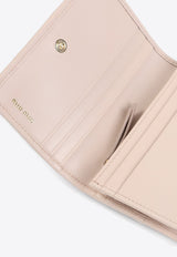 Matelassé Leather Wallet with Logo