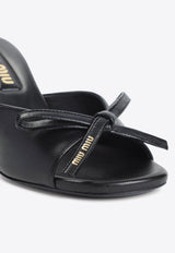 70 Leather Heeled Sandals with Bow