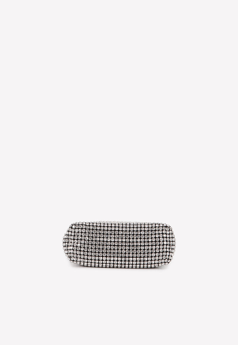 Alexander Wang Medium Heiress Crystal-Mesh Pouch 2019P0813JWHITE