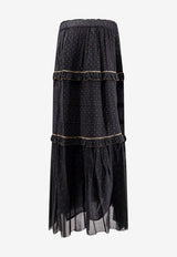 Pointed Midi Skirt