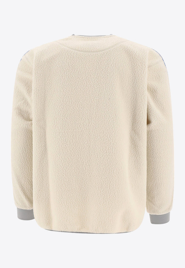 and wander X Maison Kitsuné Logo Fleece Sweater Cream 5743281906030_61216