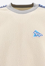 and wander X Maison Kitsuné Logo Fleece Sweater Cream 5743281906030_61216