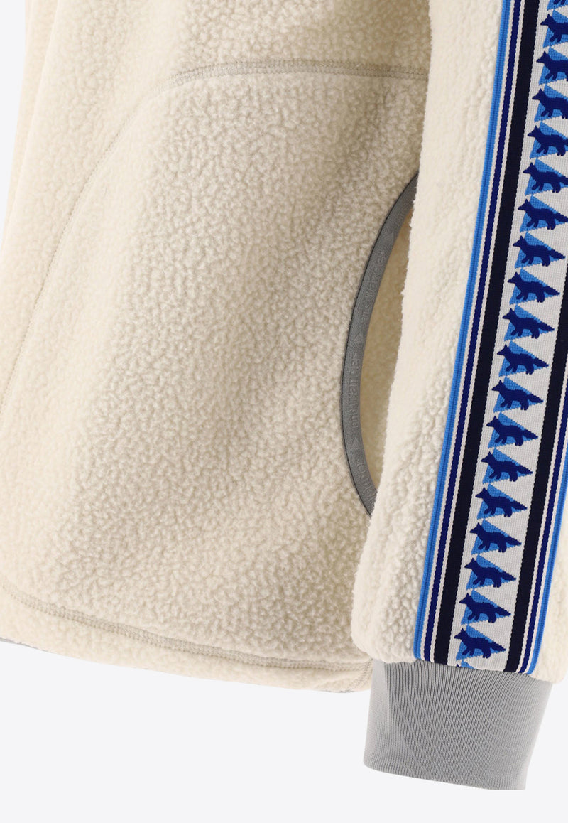 and wander X Maison Kitsuné Logo Fleece Sweater Cream 5743281906030_61216