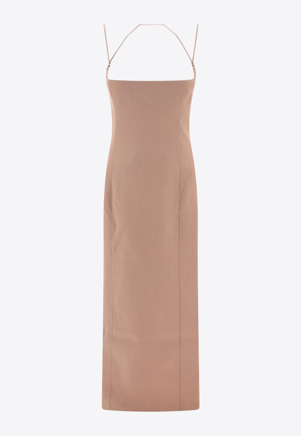 The Attico Gabardine Wool Midi Dress Beige 241WCM106W046198_62025