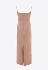 The Attico Gabardine Wool Midi Dress Beige 241WCM106W046198_62025