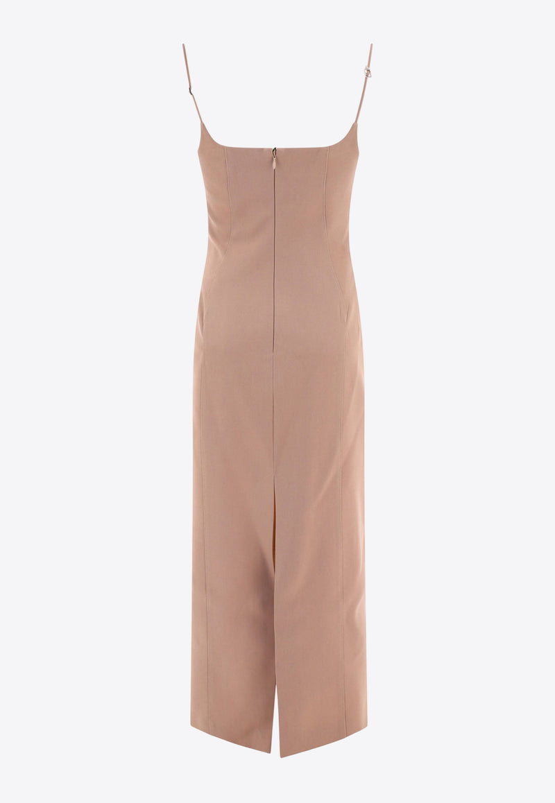 The Attico Gabardine Wool Midi Dress Beige 241WCM106W046198_62025