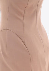 The Attico Gabardine Wool Midi Dress Beige 241WCM106W046198_62025