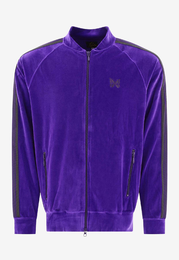 Needles Velvet Zip-Up Jacket Purple NS251C-PURPLE_62437