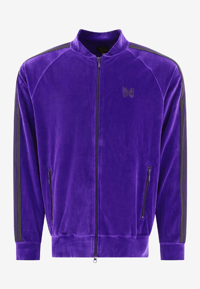 Needles Velvet Zip-Up Jacket Purple NS251C-PURPLE_62437