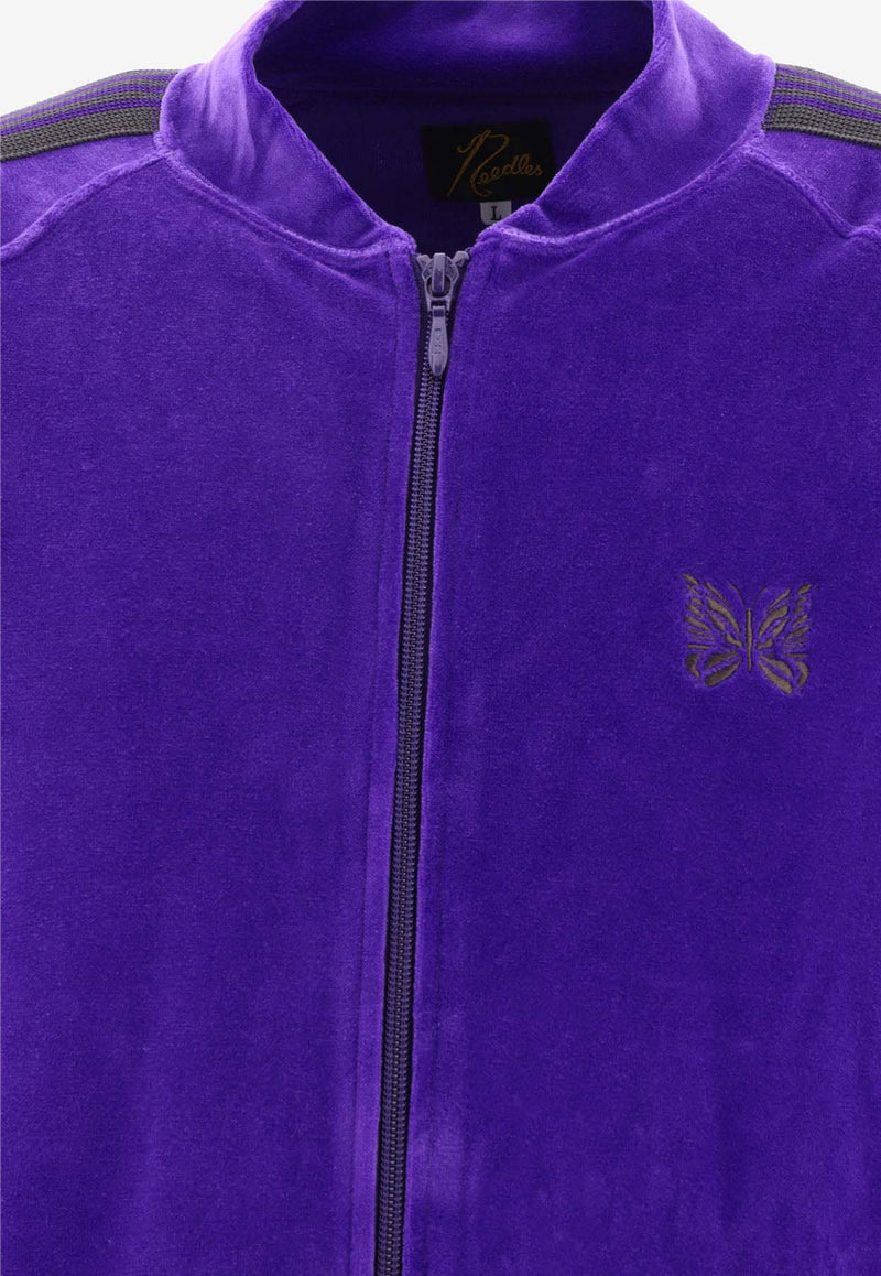 Needles Velvet Zip-Up Jacket Purple NS251C-PURPLE_62437