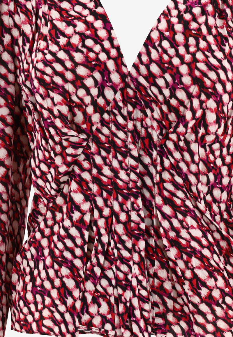 Isabel Marant Etoile Eddy Printed Blouse Pink 24PHT0221FAB1J02E40RY_62472