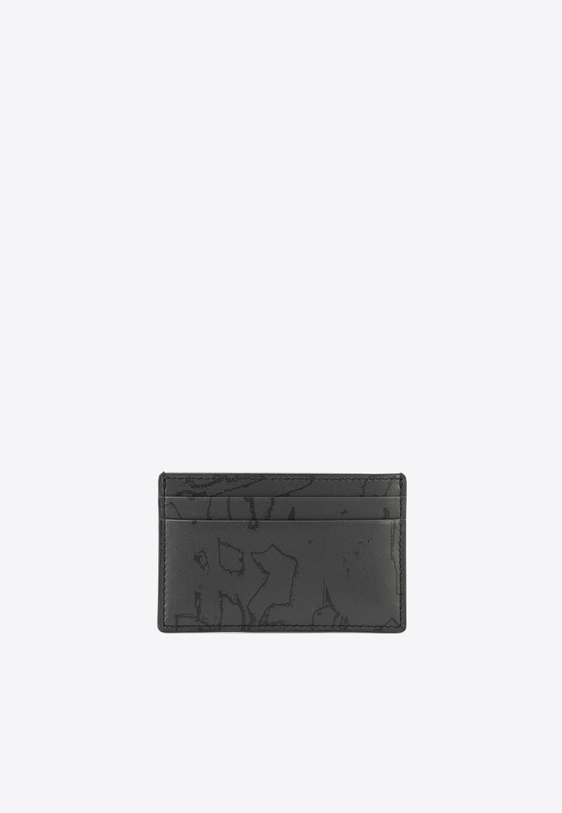 Alexander McQueen Graffiti Leather Wallet 7362301AAQ41000_63614 Black