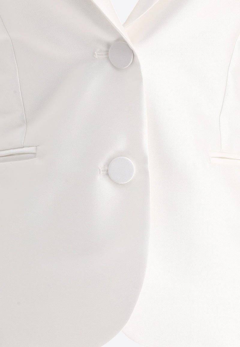 F.it Single-Breasted Cropped Blazer  4130 F41271 BIANCO_66764