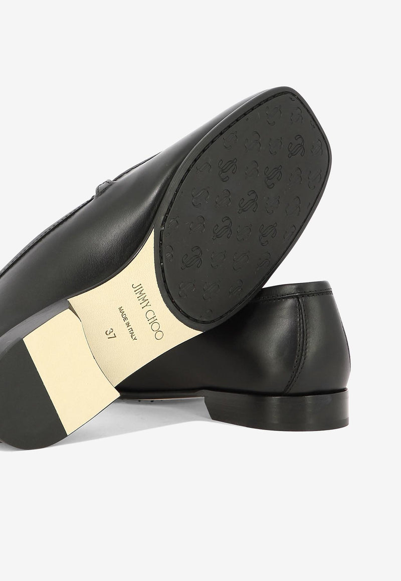 Jimmy Choo Diamond Tilda Leather Loafers  Black DIAMOND TILDA LOAFERCLFBLACK_67421