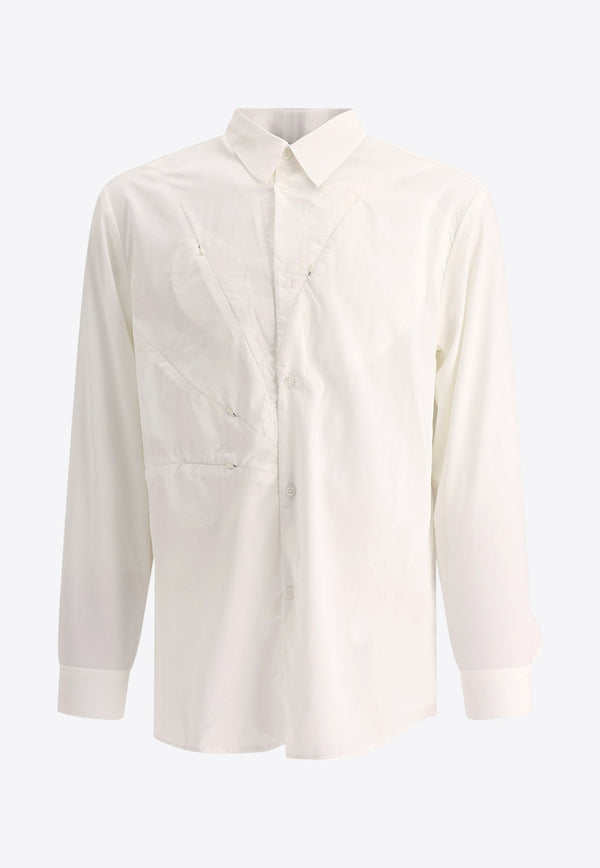 POST ARCHIVE FACTION (PAF) Logo-Embroidered Buttoned Shirt TSC-WWHITE_67466