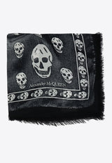 Alexander McQueen Skull Trompe L'oeil Scarf 7924394418Q1077_67692 Black