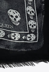 Alexander McQueen Skull Trompe L'oeil Scarf 7924394418Q1077_67692 Black