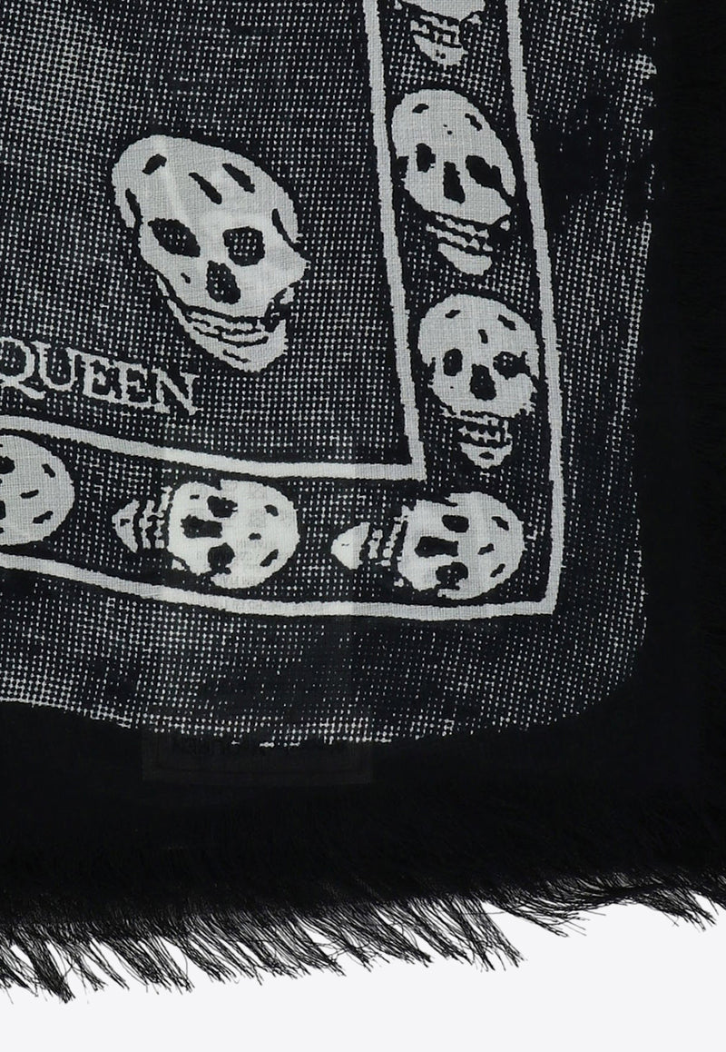 Alexander McQueen Skull Trompe L'oeil Scarf 7924394418Q1077_67692 Black