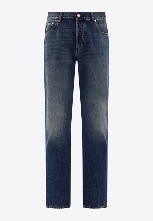 Alexander McQueen Straight-Leg Jeans 794082QYAA54211_67881 Blue