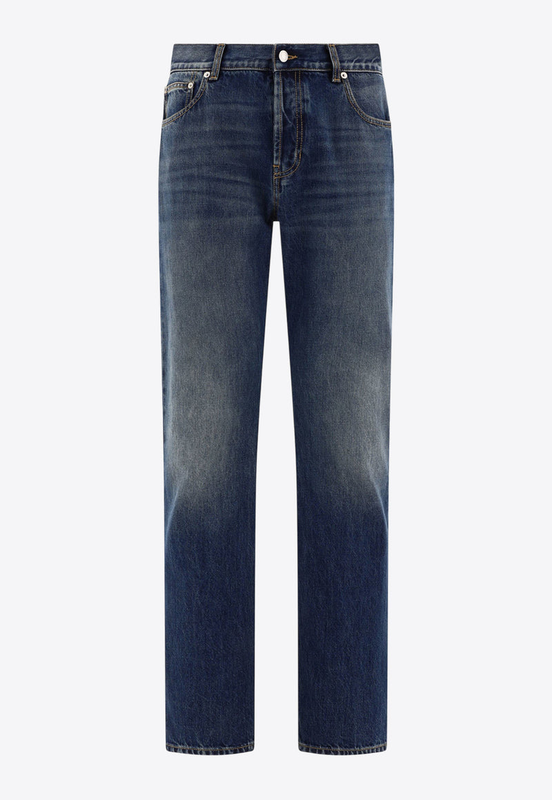 Alexander McQueen Straight-Leg Jeans 794082QYAA54211_67881 Blue