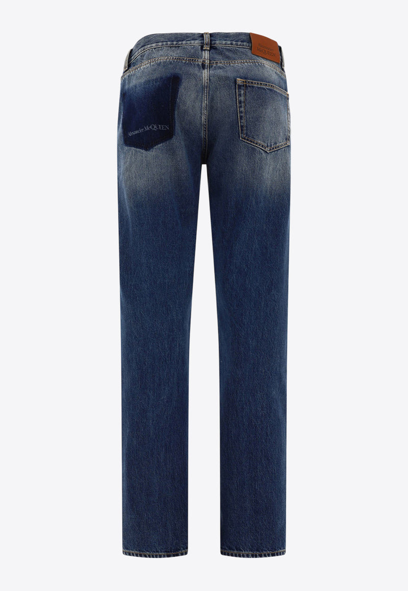 Alexander McQueen Straight-Leg Jeans 794082QYAA54211_67881 Blue