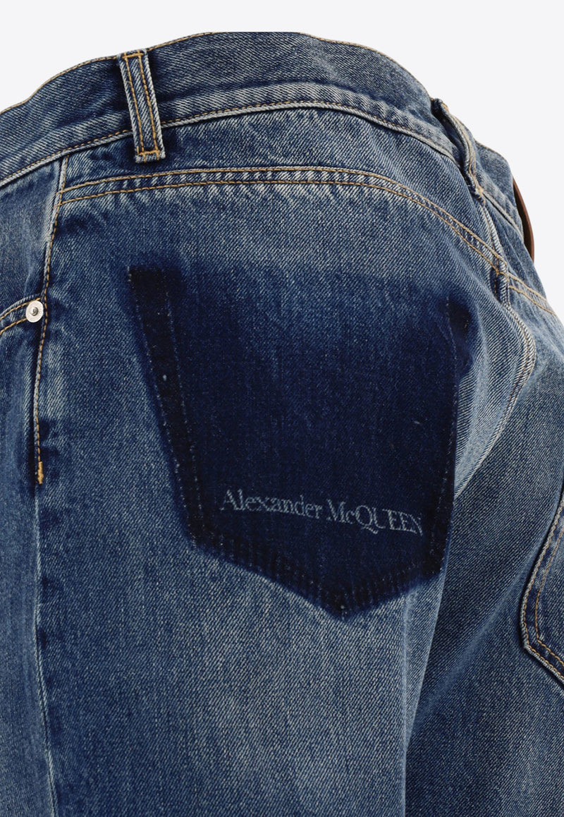 Alexander McQueen Straight-Leg Jeans 794082QYAA54211_67881 Blue