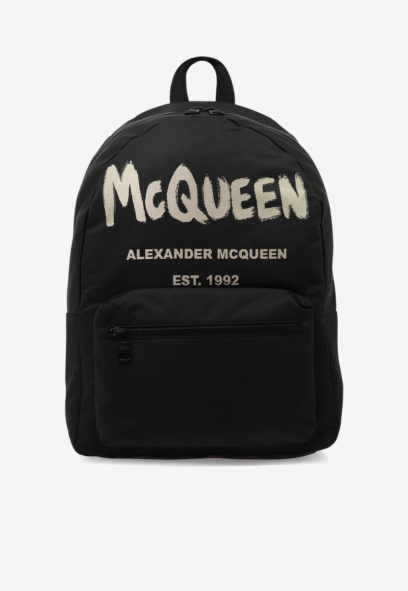 Alexander McQueen Logo Metropolitan Backpack 6464571AABW1073_67437 Black
