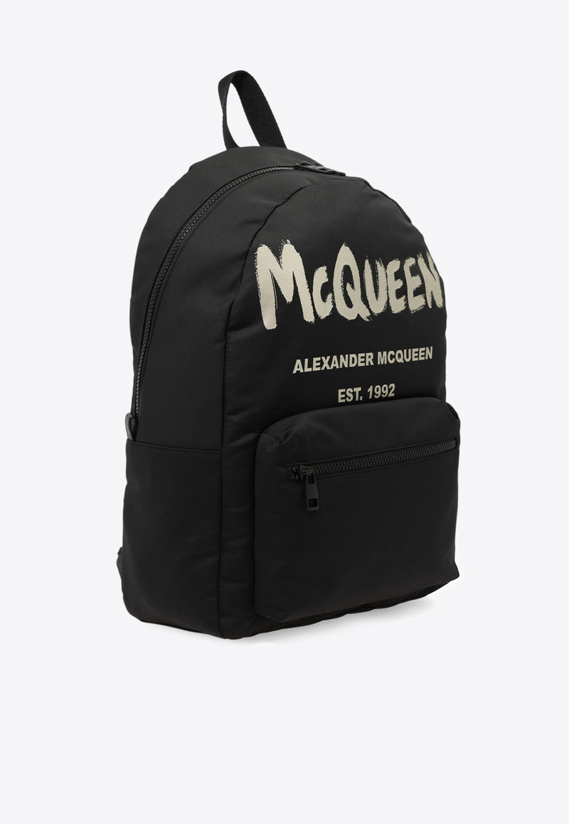 Alexander McQueen Logo Metropolitan Backpack 6464571AABW1073_67437 Black