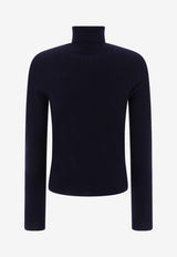 Balmain Logo Patch High-Neck Sweater Blue DH1KH017KE936AE_68573